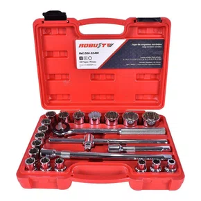 Jogo de Soquetes Estriados 1/2” 22 Peças Robust