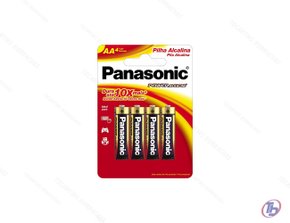 Pilha Alcalina Pequena AA com 4 Panasonic