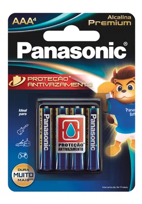 Pilha Alcalina Premium AAA 4 Unidades — Panasonic