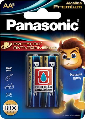 Pilha Panasonic Alcalina Premium Pequena AA 2un