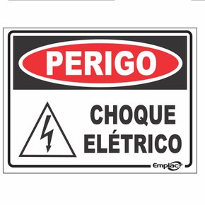 Placa Sinalizadora Choque Elétrico 20x15cm - Emplac