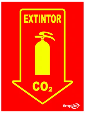 Placa Sinalizadora Extintor CO2 20x15cm - Emplac