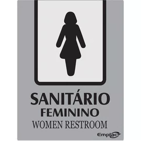 Placa Sinalizadora Sanitário Feminino 20x15cm - Emplac