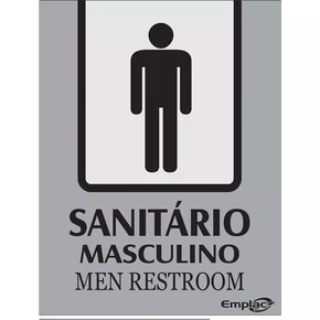 Placa Sinalizadora Sanitário Masculino 20x15cm Emplac