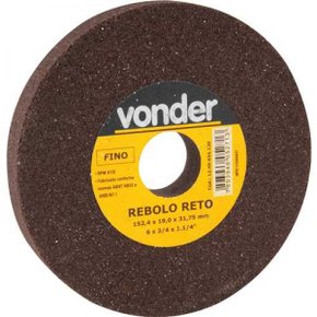 Rebolo Reto Marrom Fino Grão 60 6x3/4 Vonder