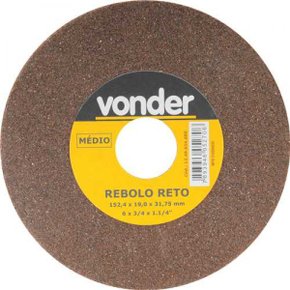 Rebolo reto Marrom Médio Grão 46 6x3/4 Vonder
