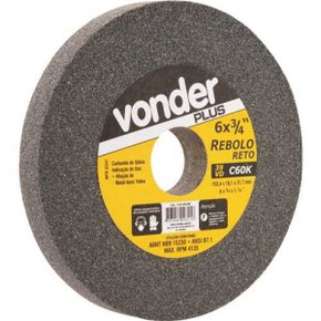 Rebolo Reto Verde Grão 60 6x3/4 Vonder
