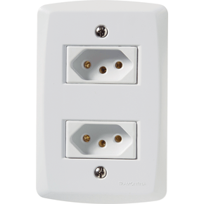 Tomada Dupla Branca 10 A 250 V Lux2 Tramontina