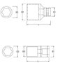 Chave Soquete Sextavado 33mm x 3/4 Sata
