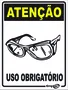 Epi placa pvc uso obrigatorio de oculos 20x15cm Emplac