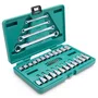 Jogo de Soquetes e Chaves E-Torx 35 Pc 1/4" e 3/8" SATA